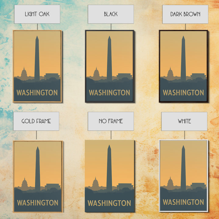 Washington Travel Poster, Canvas Print, Vintage City Poster Art, Washington Travel Art, Vintage City Poster, Gift For Travelers