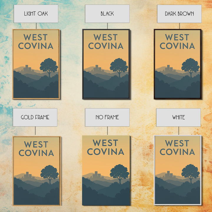 West Covina California Travel Poster, Canvas Print, Mid Century Travel Art, West Covina Wall Art, Wall Art, Fine Art Print, Travel Print