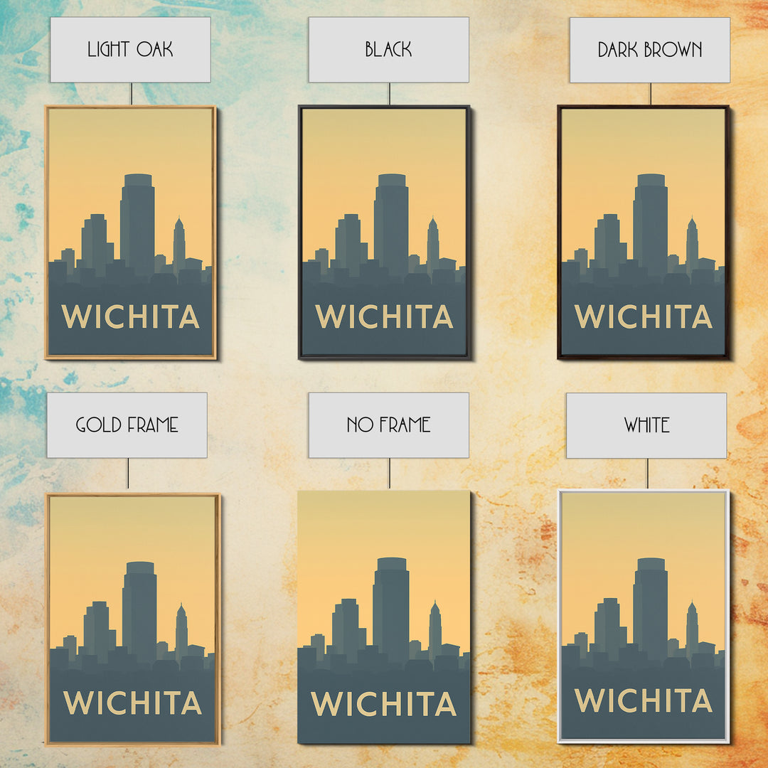 Wichita Travel Poster, Canvas Print, Mid Century Travel Art, Wichita City Art, Travel Wall Art, Travel Art Print, Wanderlust Decor