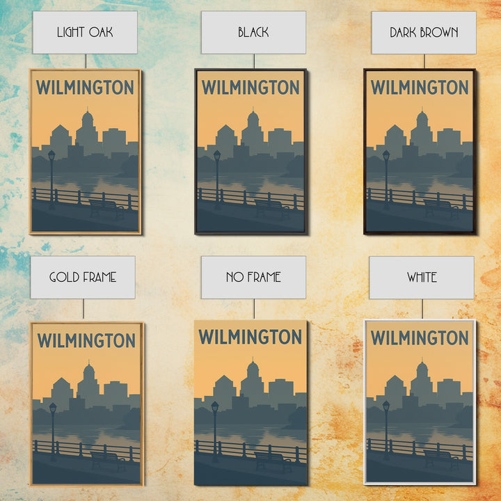 Wilmington Travel Poster, Framed Canvas Print, Mid Century Travel Art, Wilmington Art Print, Fine Art Print, City Travel Prints