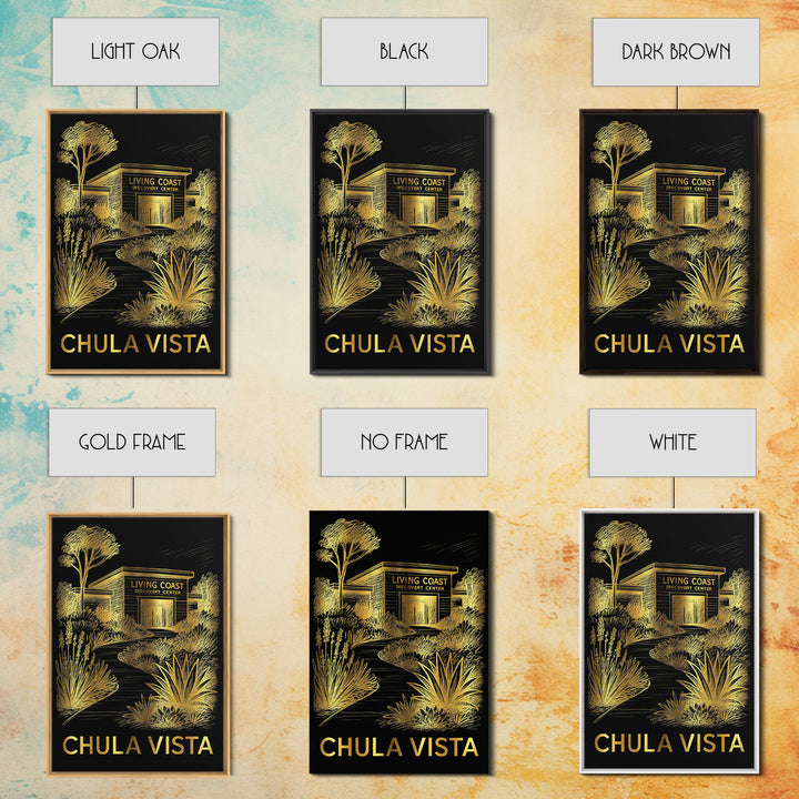 Chula Vista Travel Poster, Canvas Print, Black And Gold Line Art, Chula Vista Art Print, City Art Print, Mid Century Wall Art, Design 2