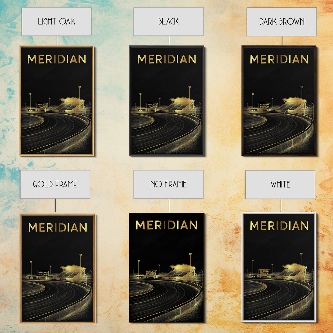 Meridian Idaho Travel Poster, Canvas Print, Black And Gold Line Art, Meridian Wall Art, Wall Decor, Fine Art Print, Gift For Travelers