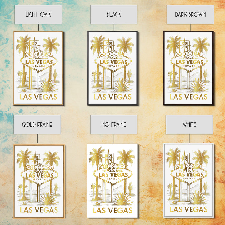 Las Vegas Travel Poster, Canvas Print, Gold Line Drawing Wall Art, Las Vegas Travel Art, Travel Art Print, Mid Century Wall Art