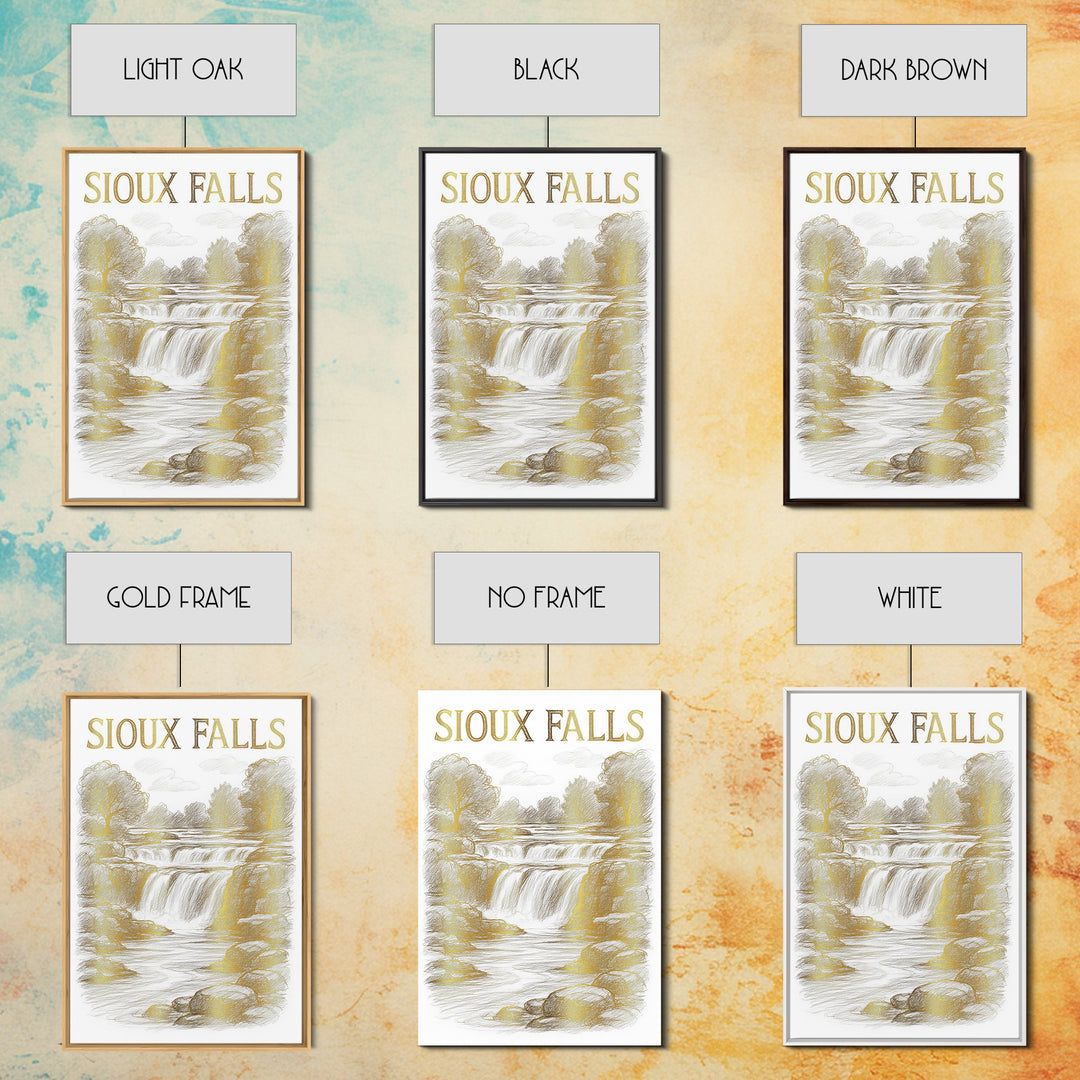 Sioux Falls South Dakota Travel Poster, Canvas Print, Minimalist Poster Art, Sioux Falls Art Print, Eclectic Wall Decor, Retro Travel Print