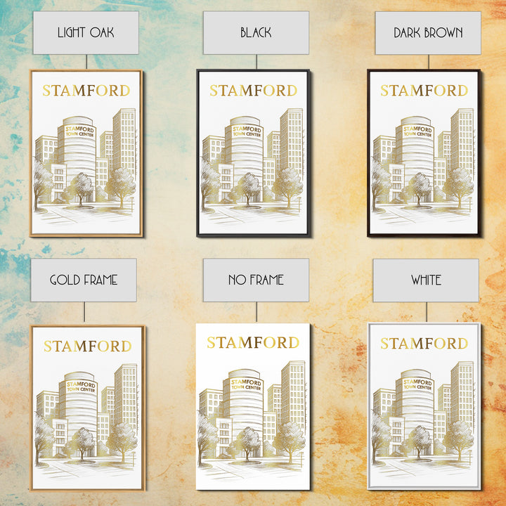 Stamford Connecticut Travel Poster, Canvas Print, Minimalist Poster Art, Stamford Print, Art Print, Gift For Travelers, Travel Poster Set