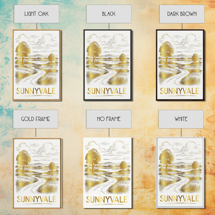 Sunnyvale Travel Poster, Canvas Print, Minimalist Poster Art, Sunnyvale Wall Art, Wanderlust Decor, Fine Art Print, Modern Wall Decor