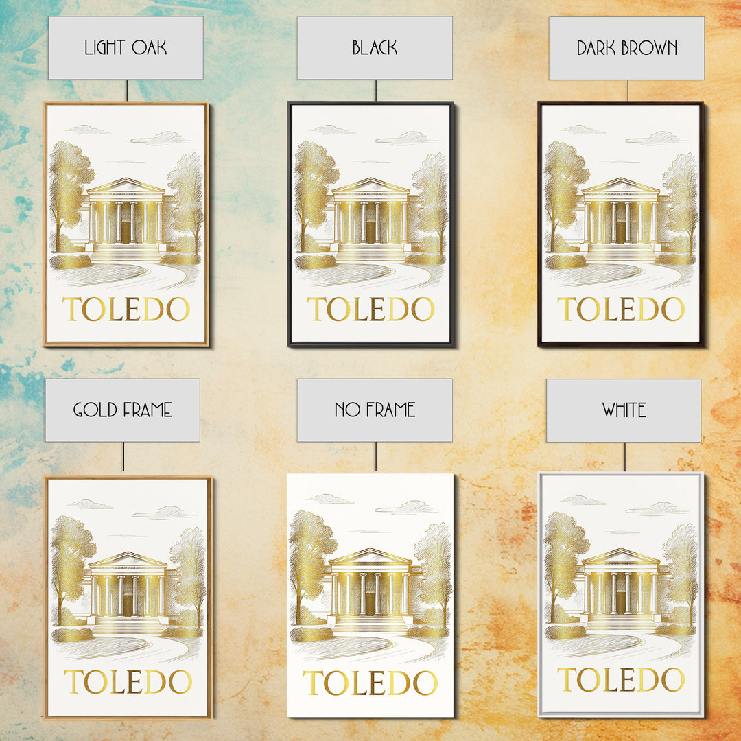 Toledo Travel Poster, Canvas Print, Minimalist Poster Art, Toledo Art Print, Fine Art Print, Vintage City Poster, Vintage Travel Print