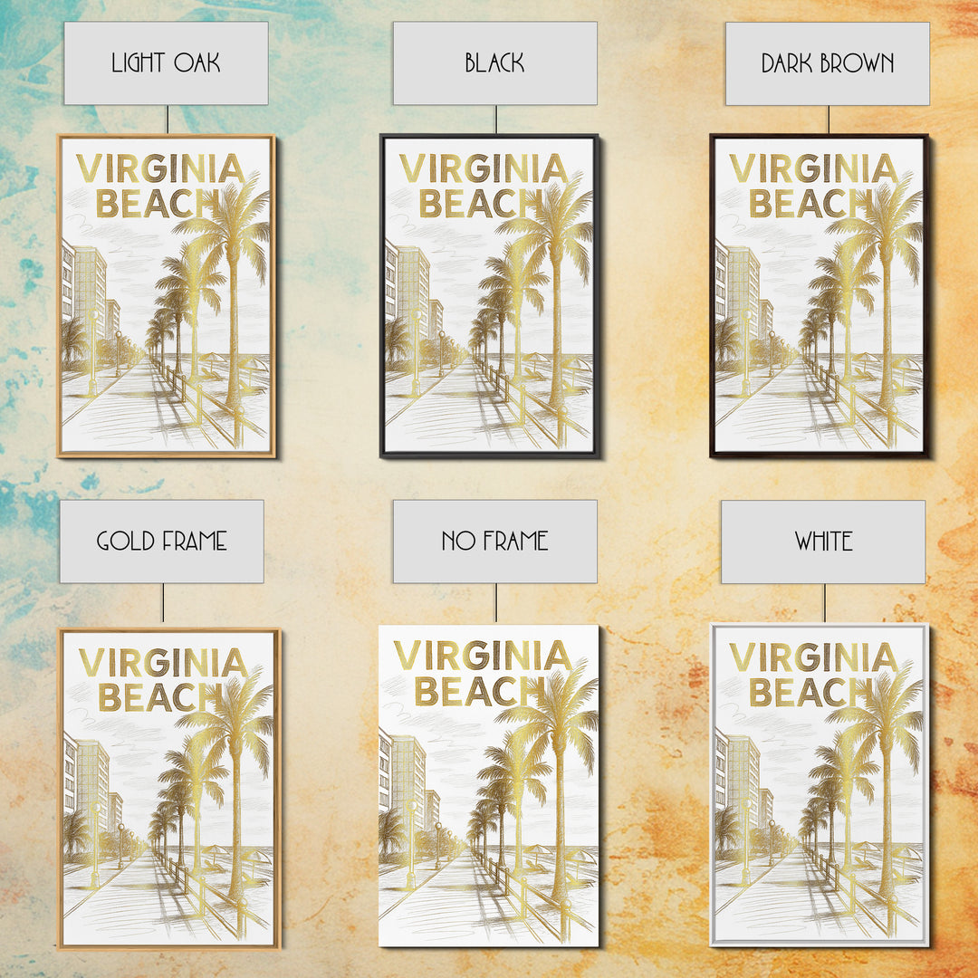 Virginia Beach Virginia Travel Poster, Canvas Print, Minimalist Poster Art, Virginia Beach Art Print, Home Office Decor, Gift For Travelers