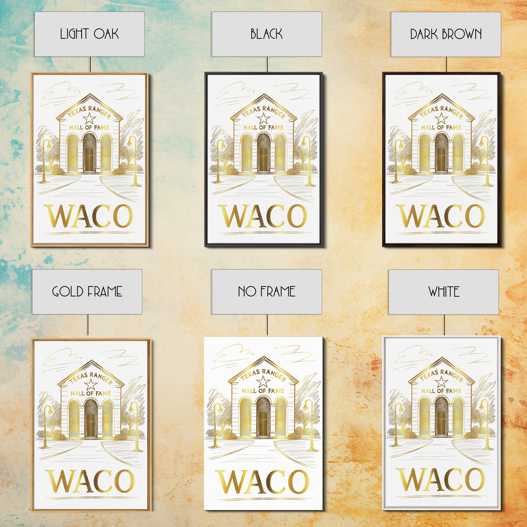 Waco Travel Poster, Canvas Print, Elegant City Illustration, Waco Poster Print, City Illustration, Fine Art Print, Vintage City Poster