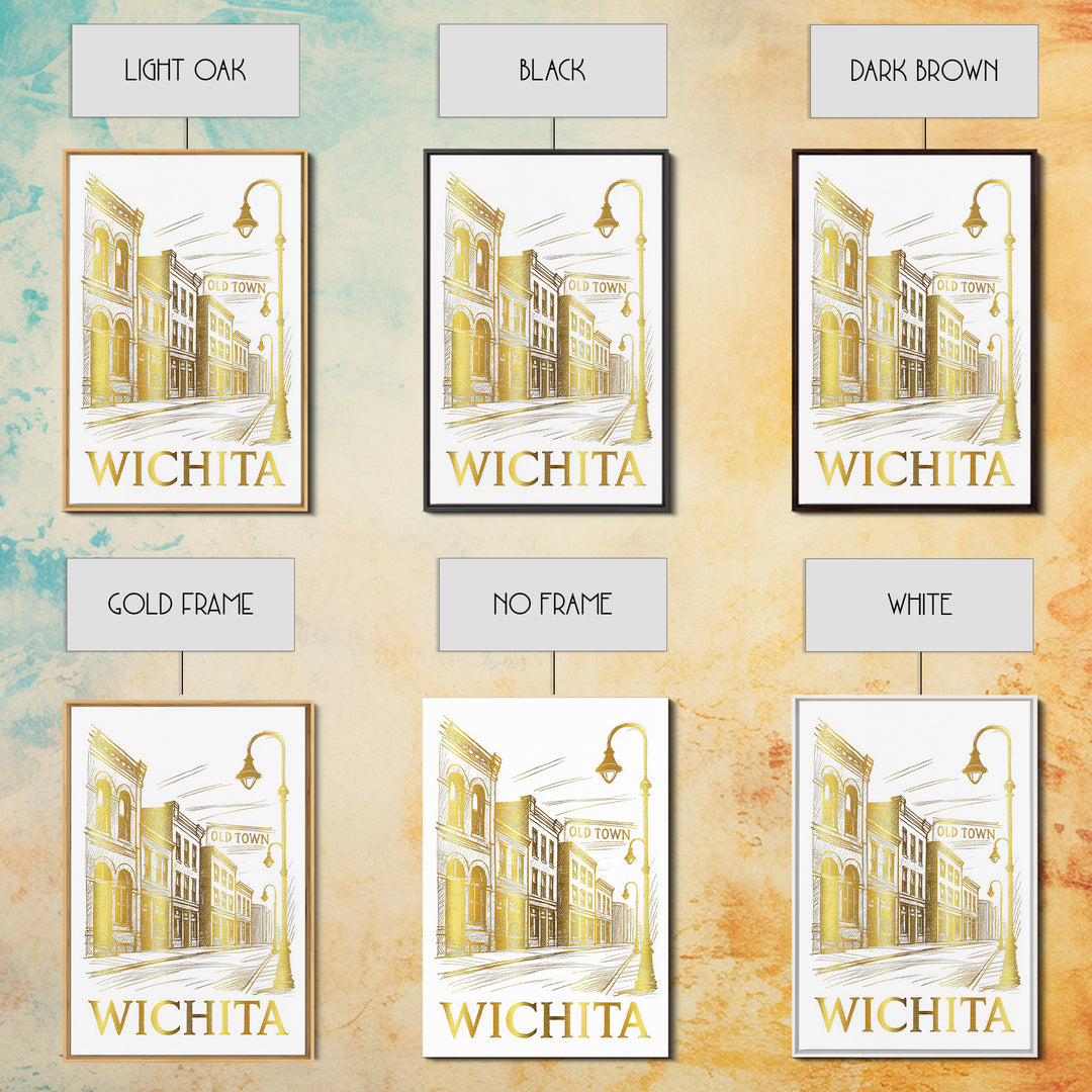 Wichita Travel Poster, Canvas Print, Minimalist Poster Art, Wichita City Art, Vintage City Art, Travel Art Print, Vintage City Poster