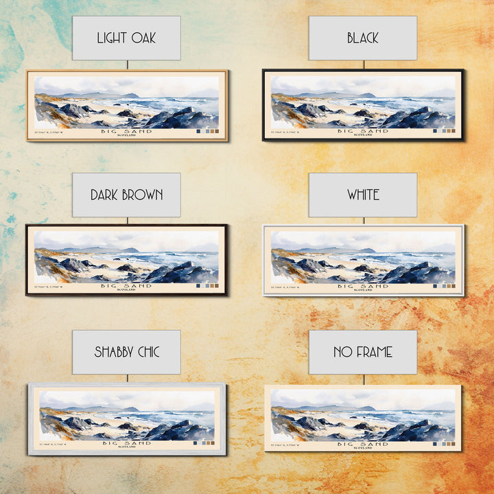 Big Sand, Scotland Watercolor Beach Print, Vacation Gift, Scotland Wall Art, Beach Painting, Beach Decor, Beach Painting