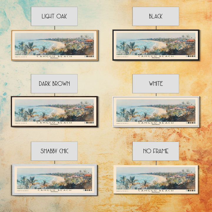 Canggu Beach, Indonesia Watercolor Print, Vacation Gift, Indonesia Wall Art, Beach Painting, Beach Decor, Large Wall Art, Wood Frame Art