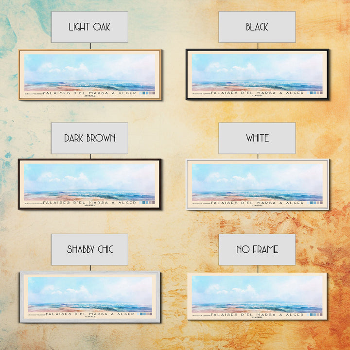 Falaises d’El Marsa a Alger, Algeria Watercolor Print, Vacation Gift, Algeria Wall Art, Beach Painting, Beach Decor, Beach Or Lakehouse Art