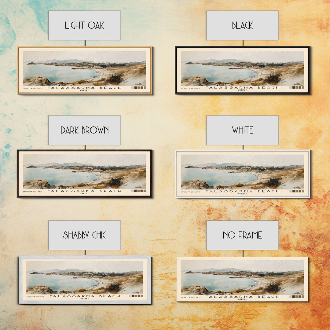 Falassarna Beach, Greece Watercolor Print, Vacation Gift, Greece Wall Art, Beach Painting, Beach Decor, Large Wall Art, Wood Frame Art