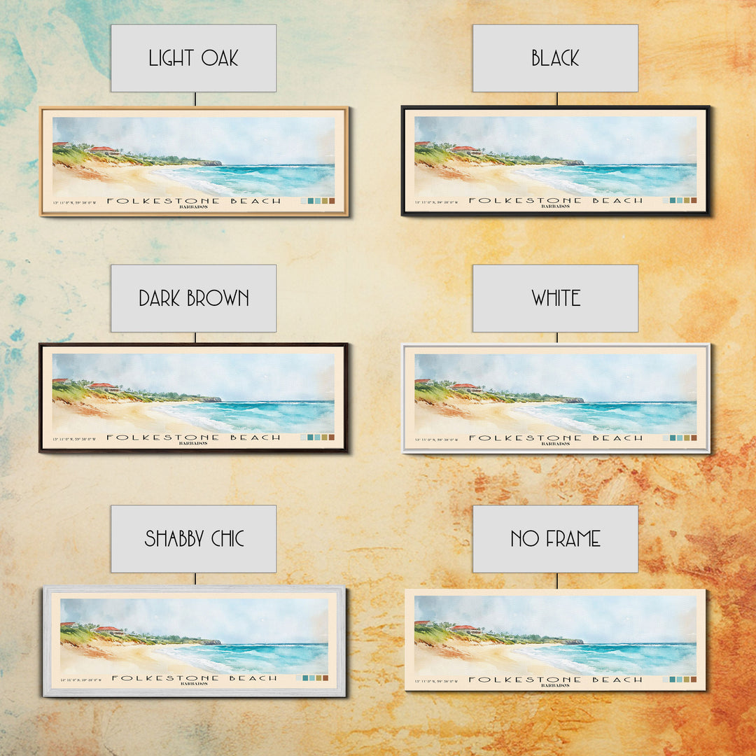 Folkestone Beach, Barbados Watercolor Beach Print, Vacation Gift, Barbados Wall Art, Beach Painting, Beach Decor, Beach Painting