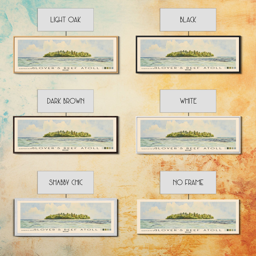 Glover’s Reef Atoll, Belize Watercolor Beach Print, Vacation Gift, Belize Wall Art, Beach Painting, Beach Decor, Beach Painting