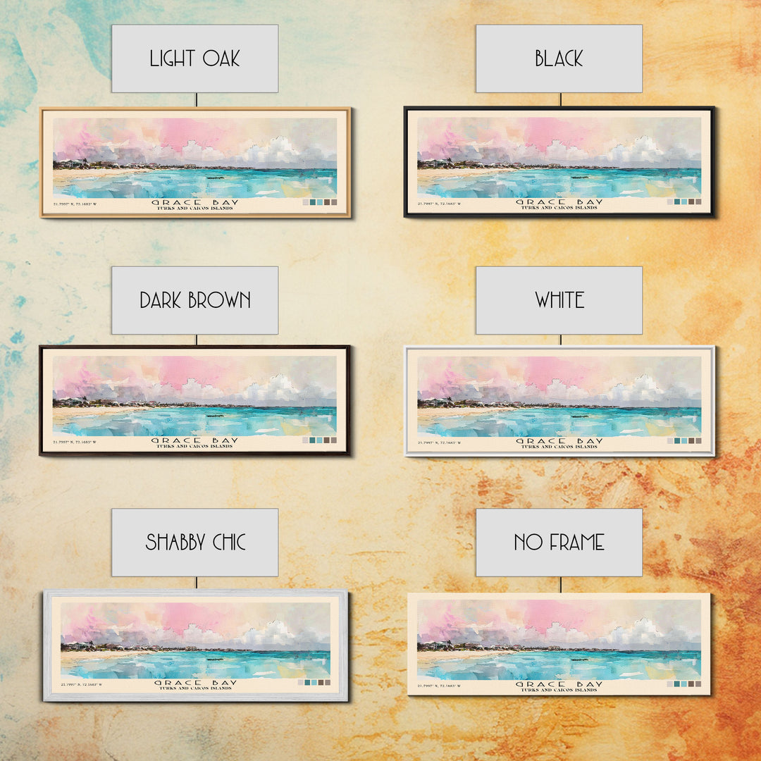 Grace Bay, Turks and Caicos Islands Watercolor Print, Vacation Gift, Turks and Caicos Islands Wall Art, Vacation Wall Art, Vacatation Memories, Beach Decor, Beach Or Lakehouse Art