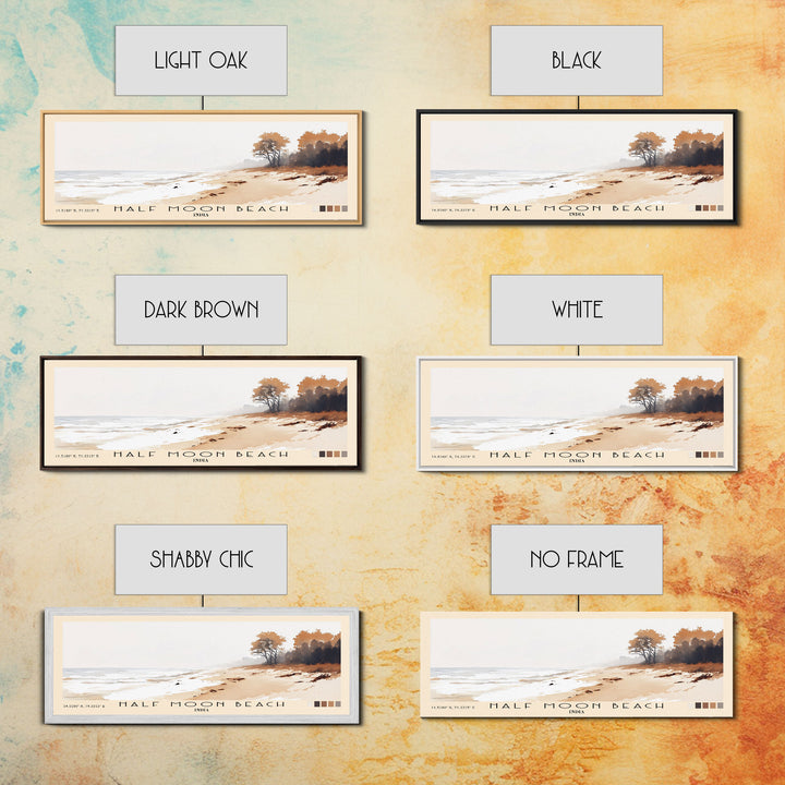 Half Moon Beach, India Watercolor Print, Vacation Gift, India Wall Art, Beach Painting, Beach Decor, Beach Or Lakehouse Art