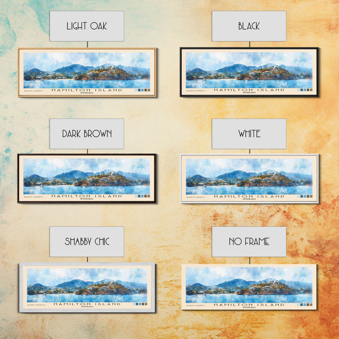 Hamilton Island, Australia Watercolor Print, Vacation Gift, Australia Wall Art, Beach Painting, Beach Decor, Large Wall Art, Wood Frame Art