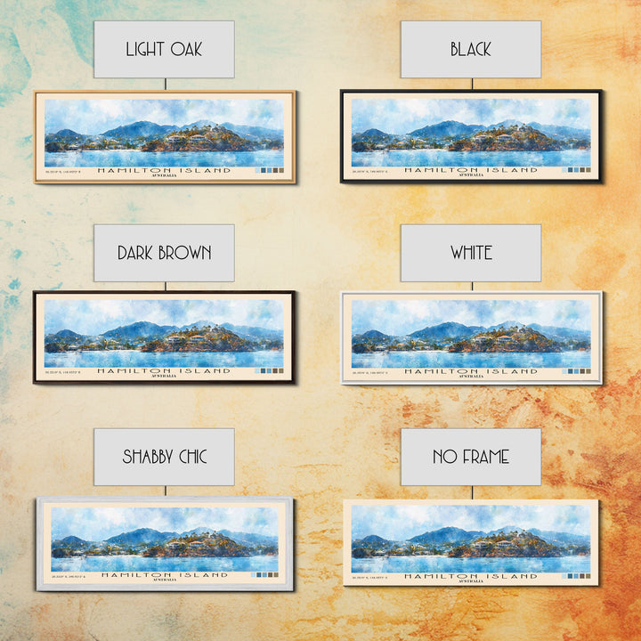 Hamilton Island, Australia Watercolor Print, Vacation Gift, Australia Wall Art, Beach Painting, Beach Decor, Large Wall Art, Wood Frame Art