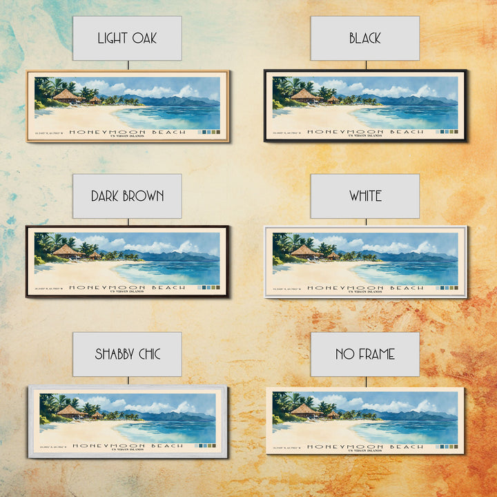 Honeymoon Beach, Fiji Watercolor Print, Vacation Gift, Fiji Wall Art, Beach Painting, Beach Decor, Large Wall Art, Wood Frame Art