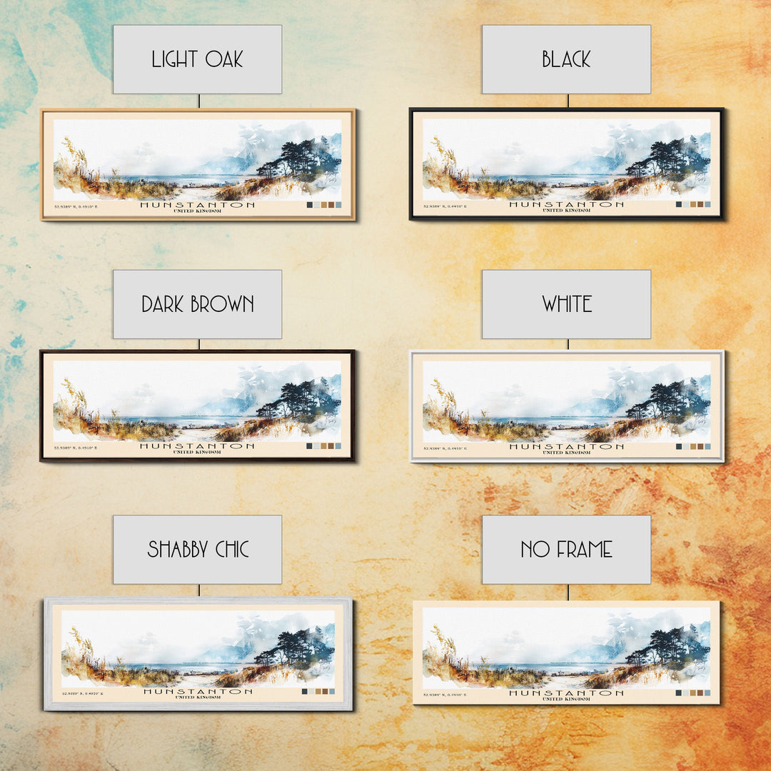 Hunstanton, United Kingdom Watercolor Print, Vacation Gift, United Kingdom Wall Art, Beach Painting, Beach Decor, Beach Or Lakehouse Art