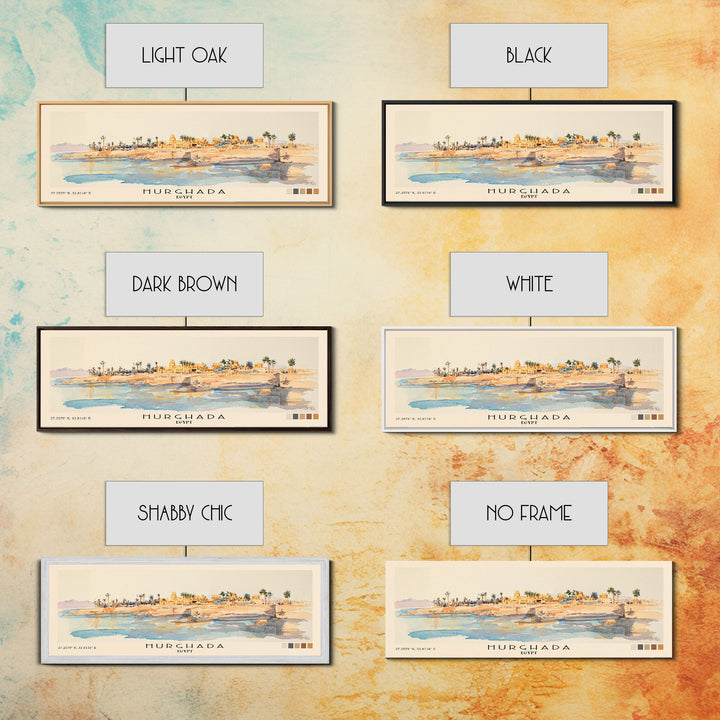 Hurghada, Egypt Watercolor Beach Print, Vacation Gift, Egypt Wall Art, Beach Painting, Beach Decor, Beach Painting