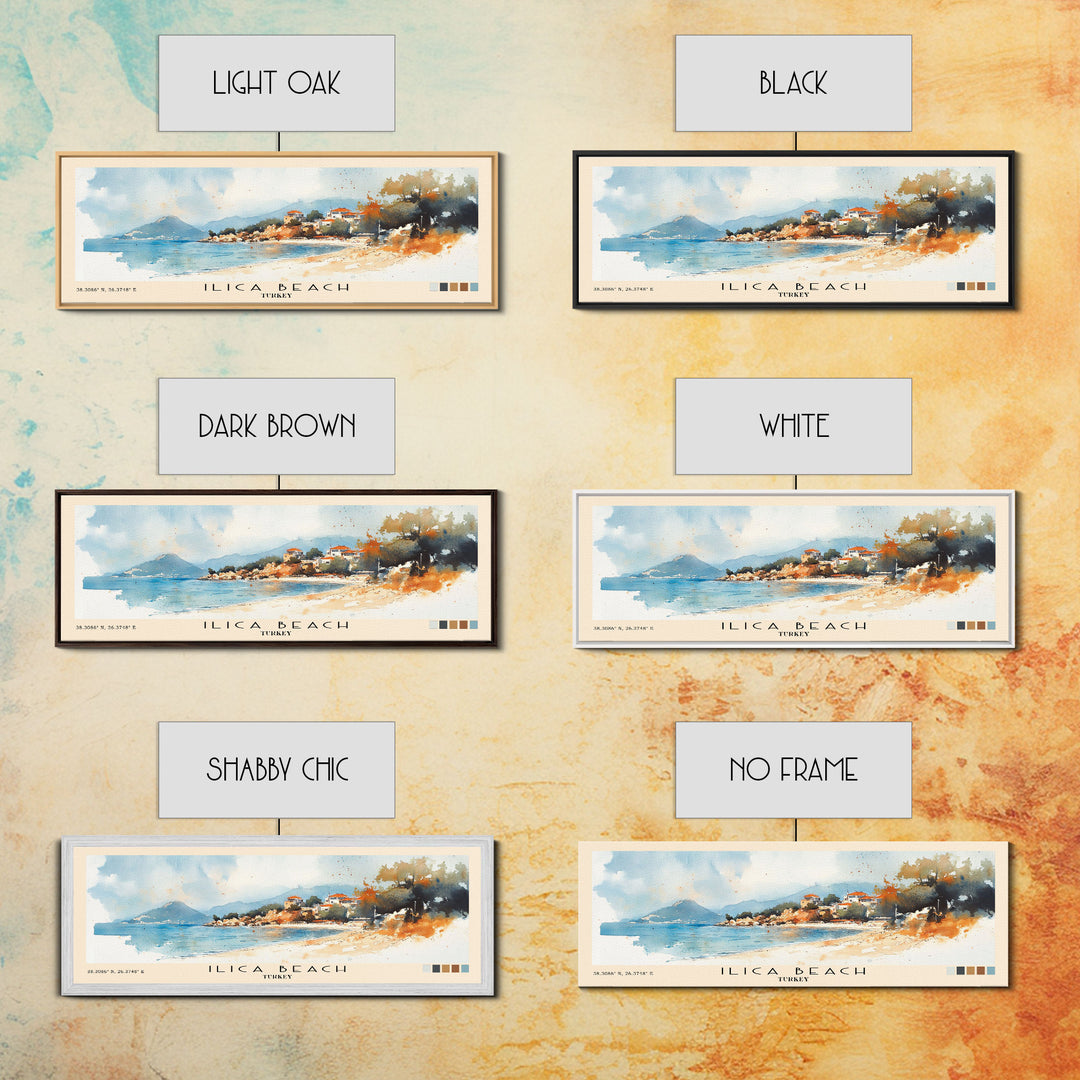 Ilıca Beach, Turkey Watercolor Beach Print, Vacation Gift, Turkey Wall Art, Beach Painting, Beach Decor, Beach Painting