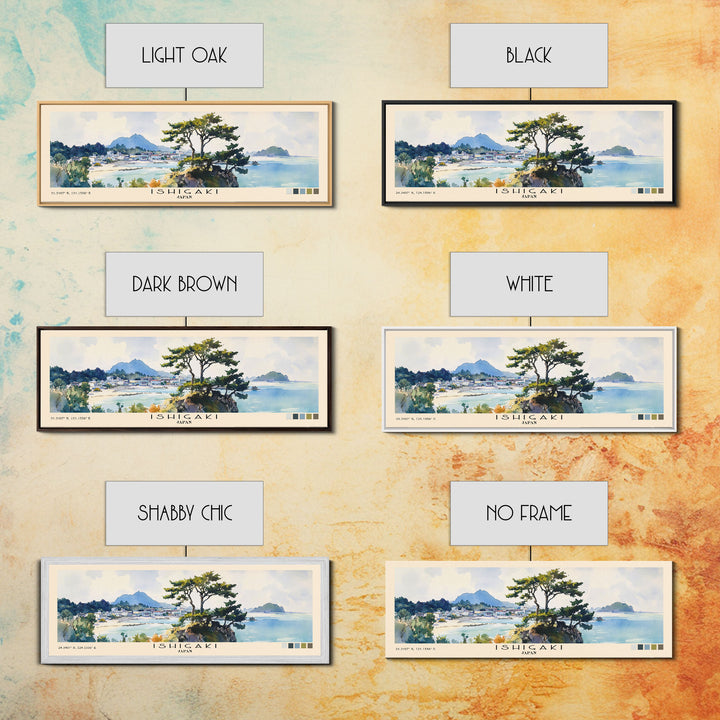 Ishigaki, Japan Watercolor Print, Vacation Gift, Japan Wall Art, Beach Painting, Beach Decor, Large Wall Art, Wood Frame Art