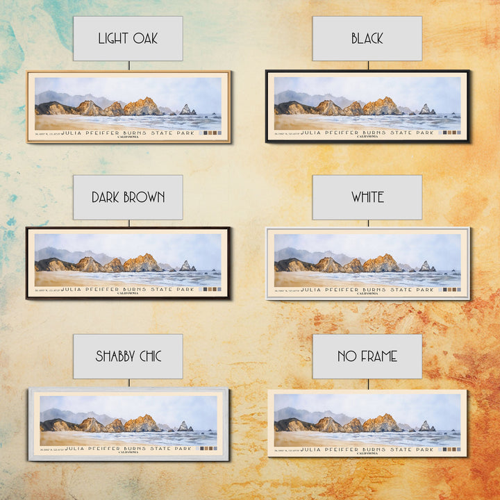 Julia Pfeiffer Burns State Park, California Watercolor Beach Print, Vacation Gift, California Wall Art, Framed Canvas Print, Framed Beach Painting