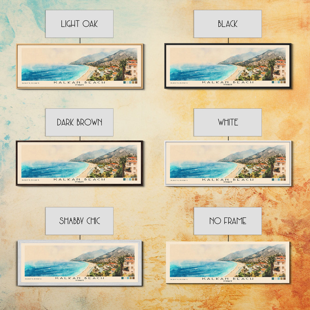 Kalkan Beach, Turkey Watercolor Print, Vacation Gift, Turkey Wall Art, Beach Painting, Beach Decor, Beach Or Lakehouse Art