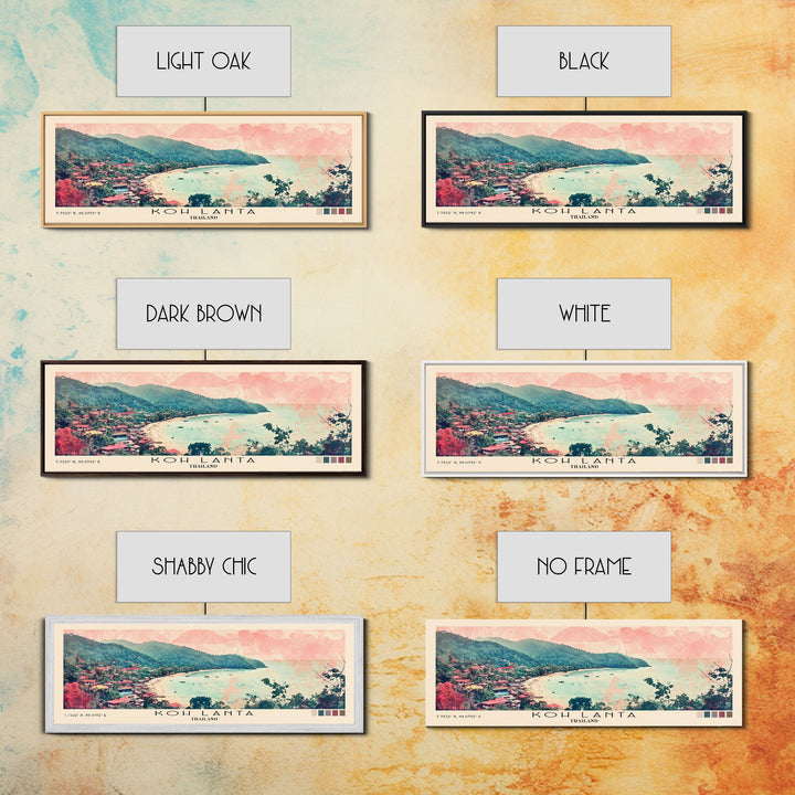 Koh Lanta, Thailand Watercolor Print, Vacation Gift, Thailand Wall Art, Beach Painting, Beach Decor, Large Wall Art, Wood Frame Art