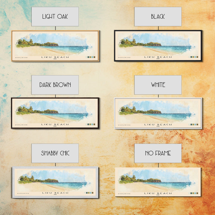 Liku Beach, Fiji Watercolor Print, Vacation Gift, Fiji Wall Art, Beach Painting, Beach Decor, Beach Or Lakehouse Art