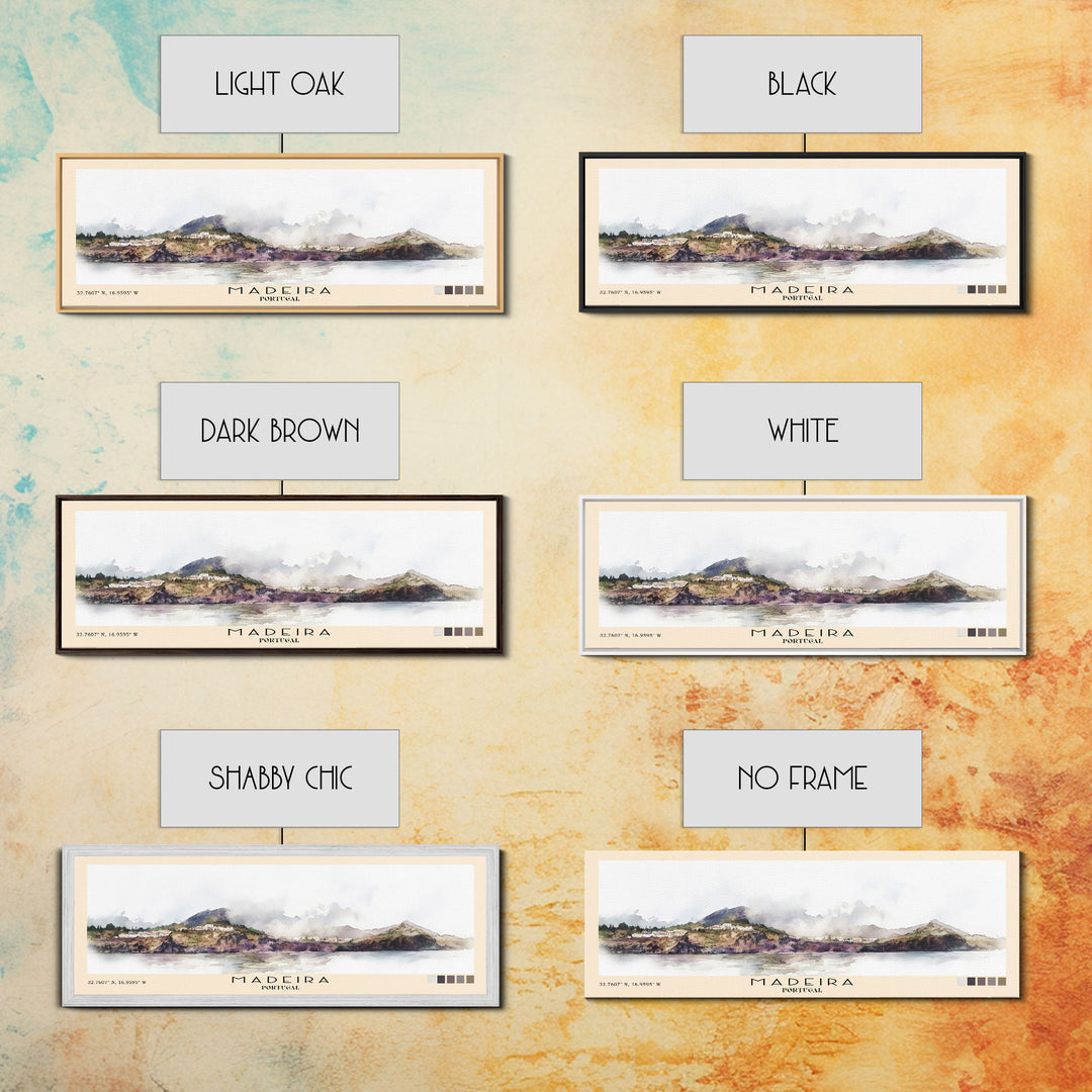 Madeira, Portugal Watercolor Beach Print, Vacation Gift, Portugal Wall Art, Beach Painting, Beach Decor, Beach Painting