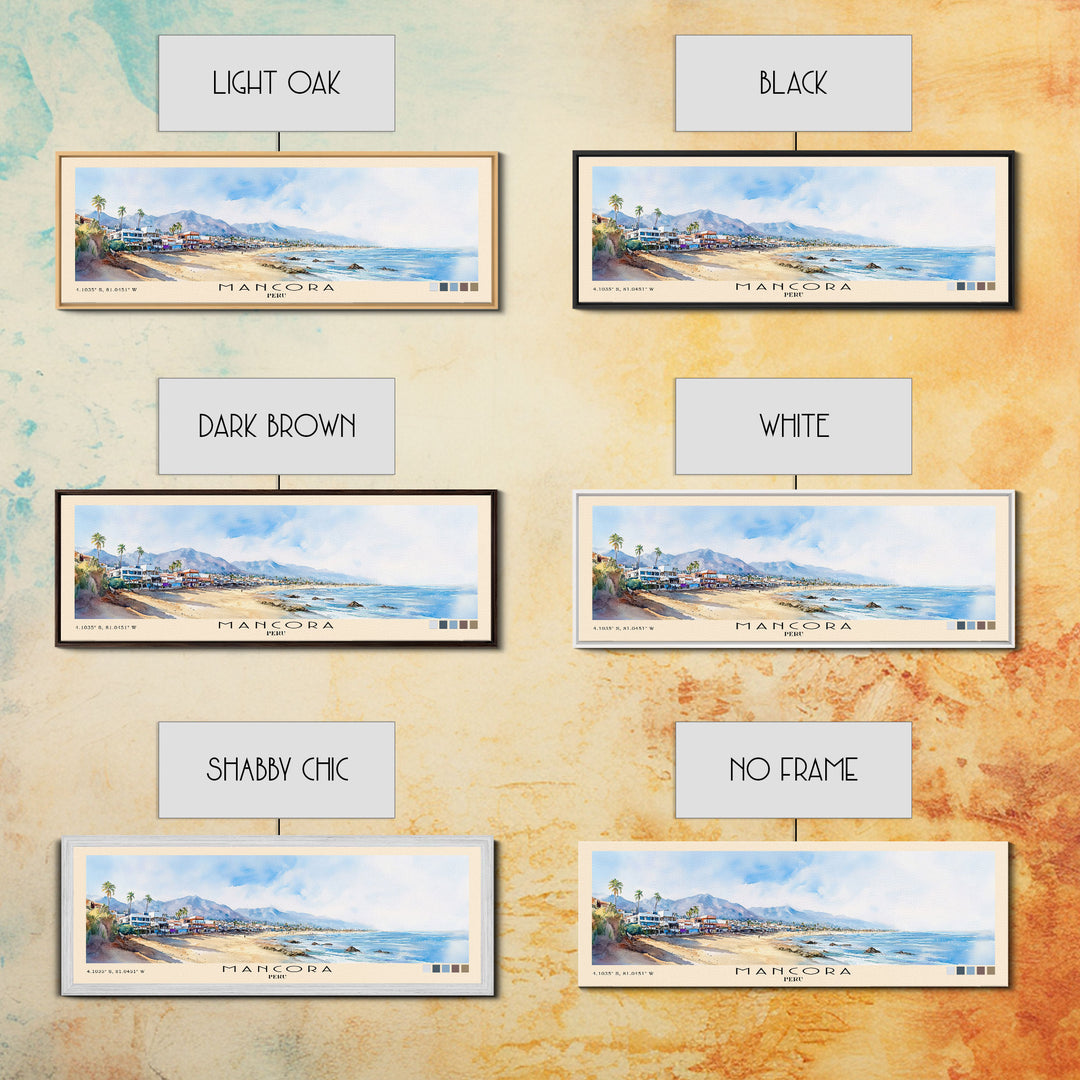 Mancora, Peru Watercolor Print, Vacation Gift, Peru Wall Art, Beach Painting, Beach Decor, Beach Or Lakehouse Art