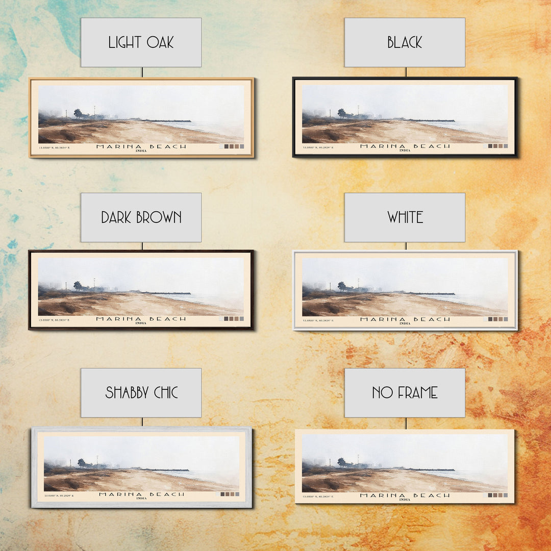 Marina Beach, India Watercolor Print, Vacation Gift, India Wall Art, Vacation Wall Art, Vacatation Memories, Beach Decor, Beach Or Lakehouse Art