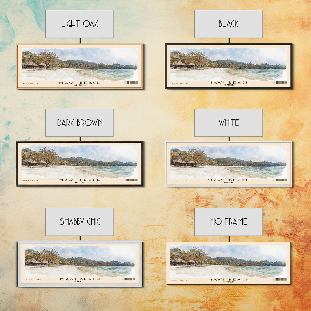 Mawi Beach, Indonesia Watercolor Print, Vacation Gift, Indonesia Wall Art, Beach Painting, Beach Decor, Beach Or Lakehouse Art