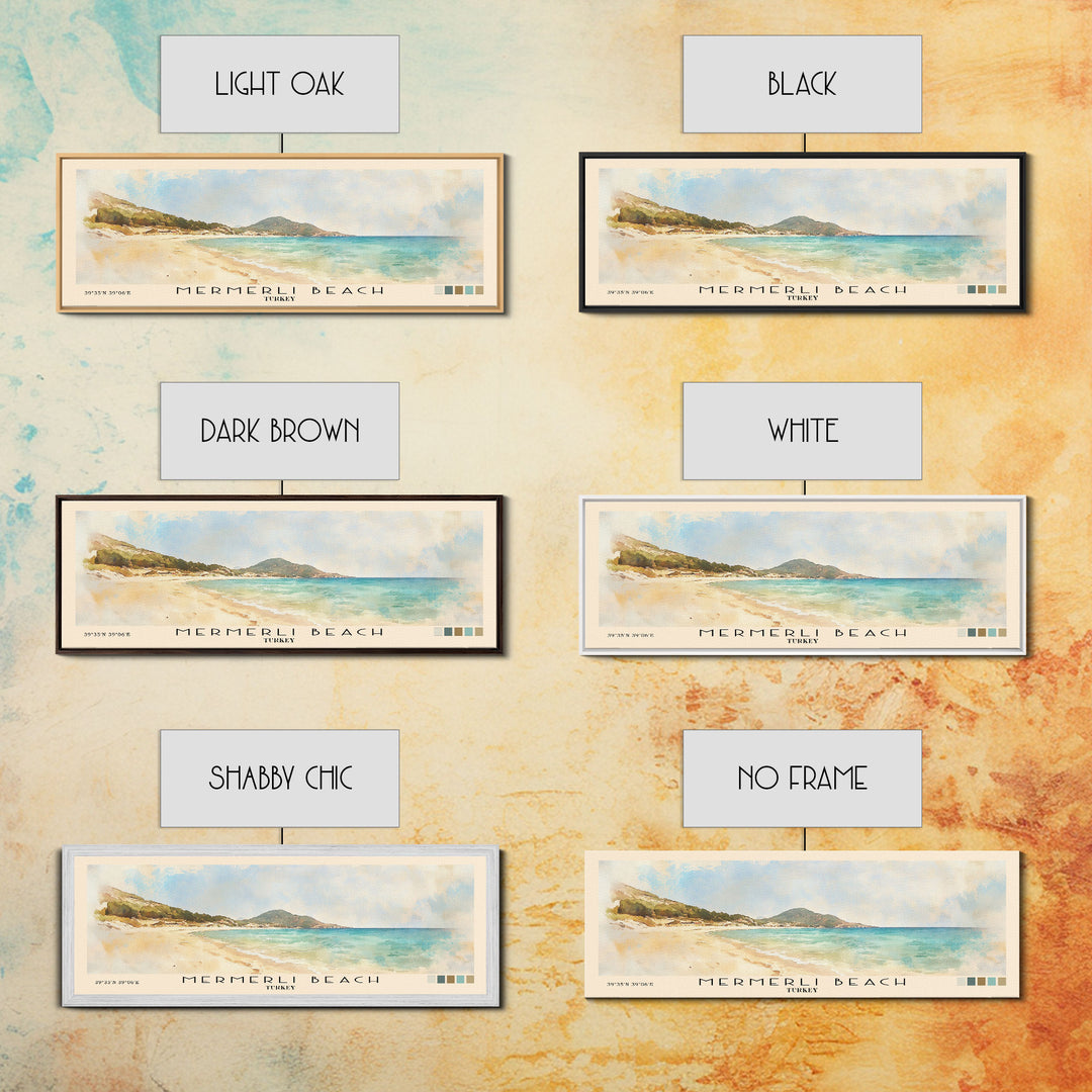 Mermerli Beach, Turkey Watercolor Print, Vacation Gift, Turkey Wall Art, Beach Painting, Beach Decor, Beach Or Lakehouse Art