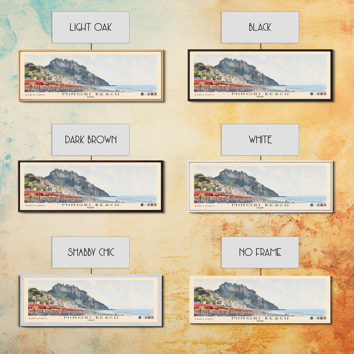 Minori Beach, Italy Watercolor Beach Print, Vacation Gift, Italy Wall Art, Beach Painting, Beach Decor, Beach Painting