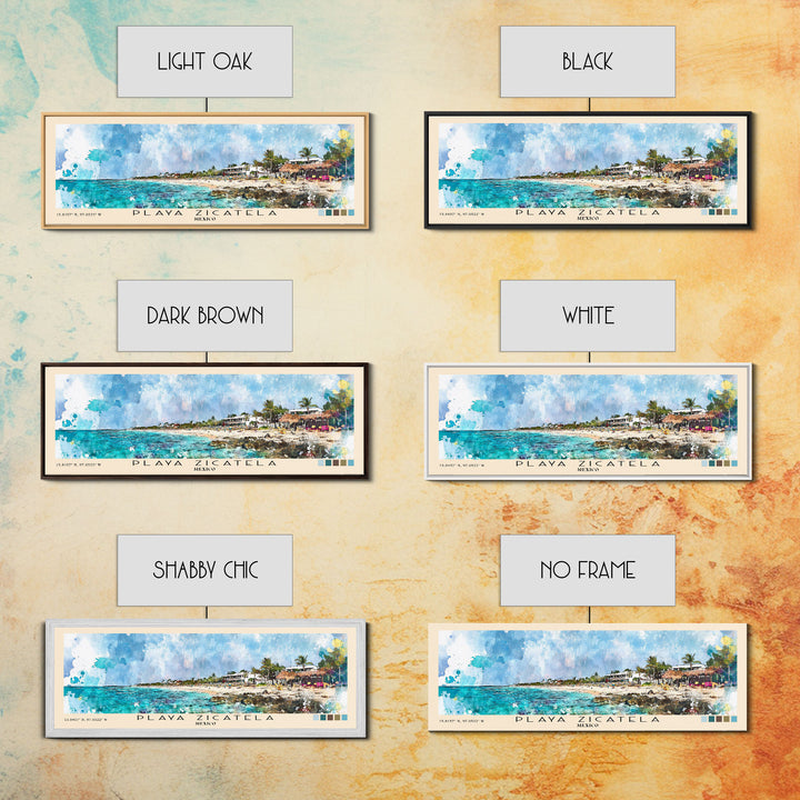 Playa Zicatela, Mexico Watercolor Print, Vacation Gift, Mexico Wall Art, Vacation Wall Art, Vacatation Memories, Beach Decor, Beach Or Lakehouse Art