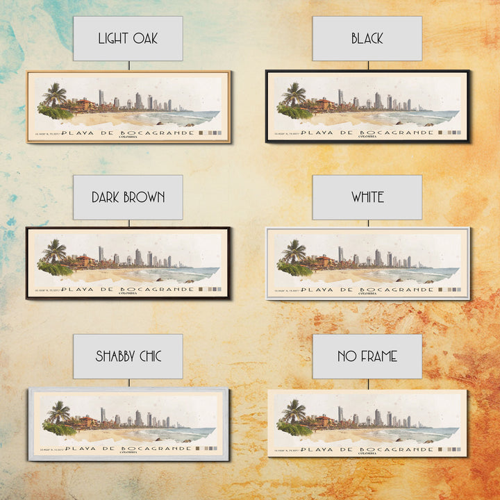 Playa de Bocagrande, Colombia Watercolor Print, Vacation Gift, Colombia Wall Art, Beach Painting, Beach Decor, Beach Or Lakehouse Art