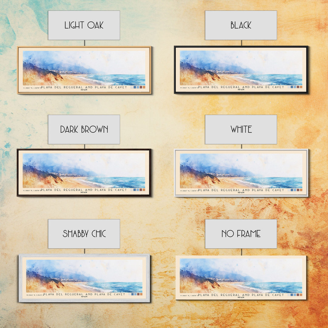 Playa del Regueral and Playa de Cavet, Spain Watercolor Print, Vacation Gift, Spain Wall Art, Vacation Wall Art, Vacatation Memories, Beach Decor, Beach Or Lakehouse Art