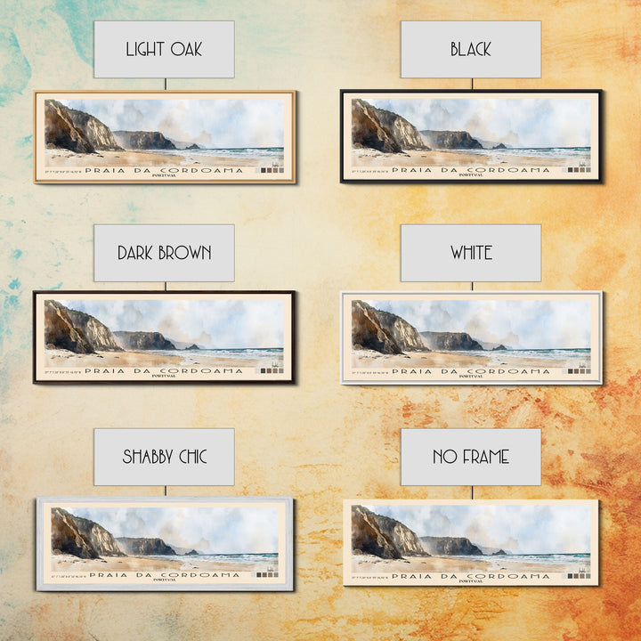 Praia da Cordoama, Portugal Watercolor Beach Print, Vacation Gift, Portugal Wall Art, Beach Painting, Beach Decor, Beach Painting