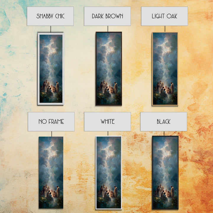 Radiant Arrival | Framed Canvas Print | Tall Skinny Art Print | Christian Christmas Art | Jesus Painting | Christian Wall Art | Christmas C