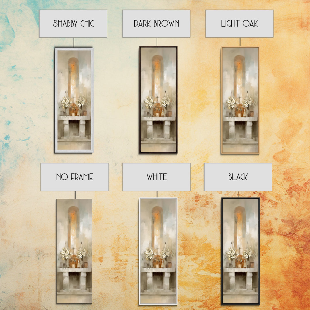 Sacred Altar Light – Framed Canvas Print – Tall Narrow Wall Art – Christian Art Canvas – Christian Wall Art – Christian Art – Christian Dec