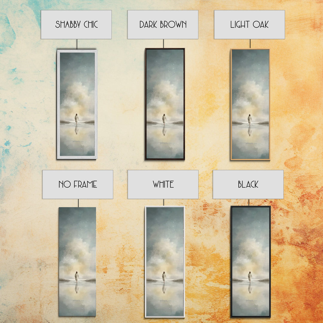 Heavenly Horizon – Framed Canvas Print – Tall Skinny Art Print – Christian Art – Jesus Painting – Christian Canvas – Christmas Art