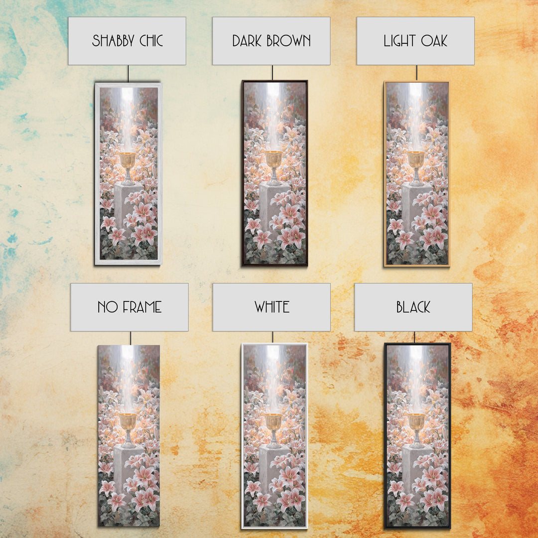 Blossoms Of Grace – Framed Canvas Print – Tall Narrow Wall Art – Christian Art Canvas – Christian Wall Art – Christian Paintings – Jesus Pa