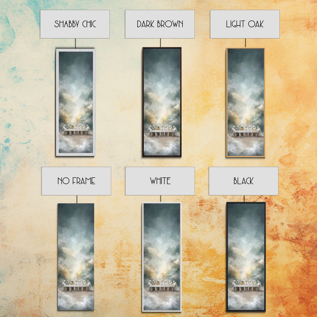 Last Supper Glory | Framed Canvas Print | Christian Art Canvas | Jesus Painting | Tall Narrow Wall Art | Christian Wall Art | Christian Art