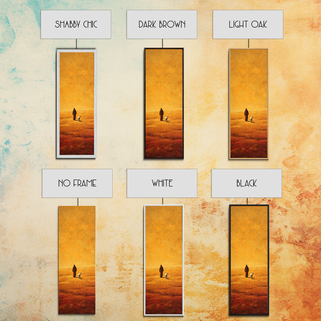 Walk In The Light – Framed Canvas Print – Tall Narrow Wall Art – Jesus Wall Art – Christian Art Gift – Christian Art Prints – Christian Pai