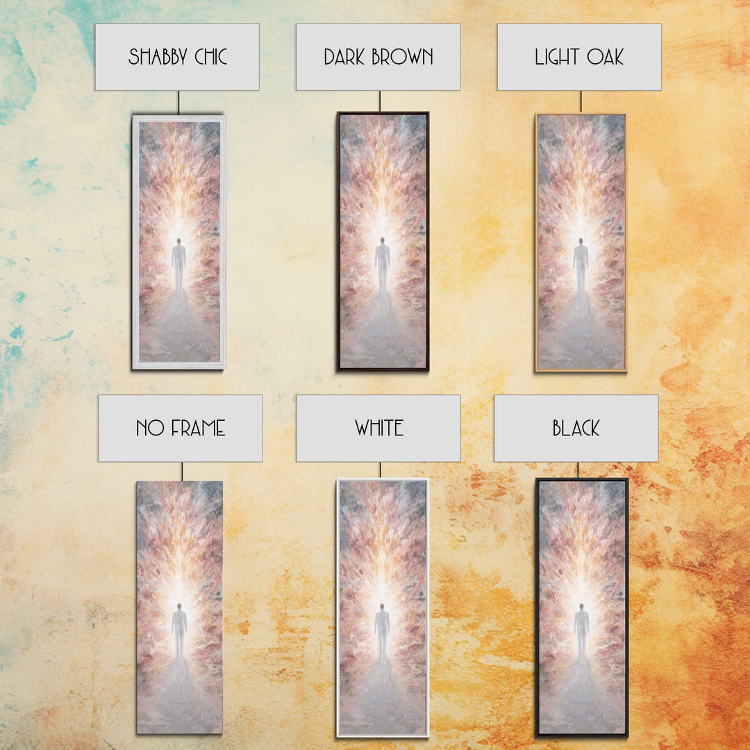 Radiant Ascension – Framed Canvas Print – Tall Narrow Wall Art – Christian Art Print – Christian Wall Art – Modern Christian Painting – Chr